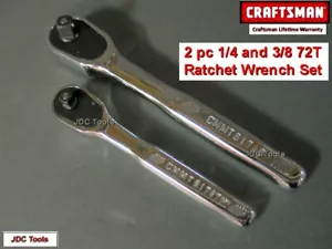 Craftsman Tools 1/4" & 3/8" FULL POLISH 72T Ratchet LOW PROFILE set 2 pc - Picture 1 of 6