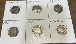 (6) 1920-S BUFFALO NICKELS ~ About Good - Good Ag-g - Picture 1 of 9