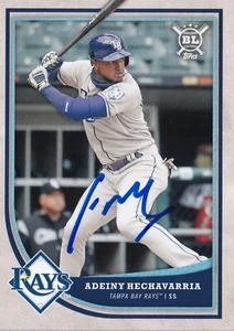 ADEINY HECHAVARRIA SIGNED AUTO'D 2018 TOPPS BIG LEAGUE CARD #382 TAMPA BAY RAYS - Picture 1 of 3