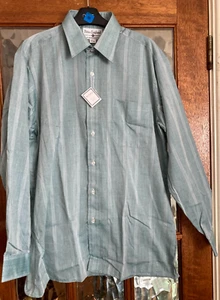BNWT Mens PETER ENGLAND Long Sleeve EASY CARE SEA FOAM GREEN Shirt 42" Collar 16 - Picture 1 of 4