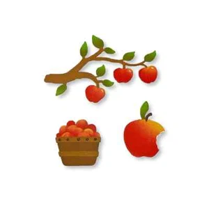 Roeda Brighten Life Set of 3 Metal Artmagnets Fall Apple Picking Basket Made USA - Picture 1 of 3