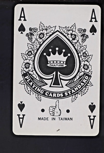 PLAYING CARD LARGE ACE OF SPADES CROWN INSIDE FAULTLESS ADVERT. DETROIT TIGERS