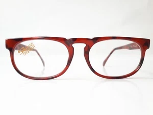 Hans Stepper Eyeglasses oval tortoise burgundy thick keyhole men 80s Vintage NOS - Picture 1 of 11