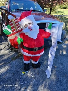 52" X 43" Grande LISTA DE SANTA CLAUS Decoración de Patio de Navidad de Vacaciones HERMOSA - Imagen 1 de 5
