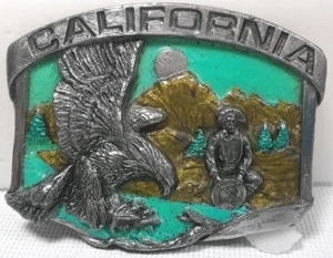 Vintage 80's CALIFORNIA Bald Eagle & Gold Rush Minor panning Harley America - Picture 1 of 4