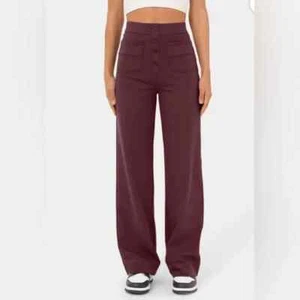 Halara High Waisted Faux Button Multi Pocket Straight Leg Casual Pant Medium - Picture 1 of 6