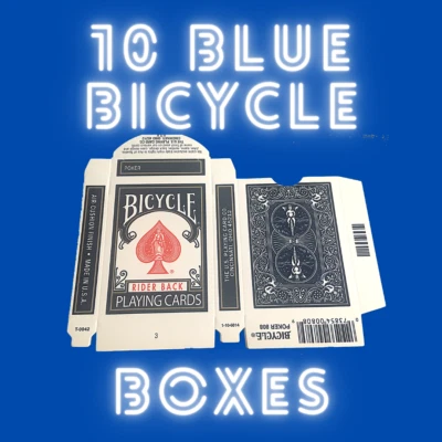 10 x Original BLUE Empty Bicycle Playing Card Box Rider 808 - Magic Tricks - Image 1 of 3
