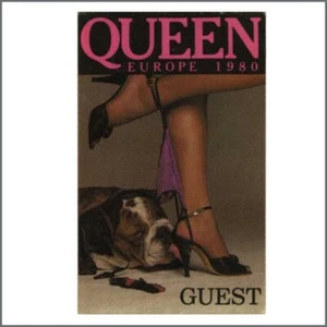 Queen 1980 The Game European Tour Guest Cloth Pass - Foto 1 di 1