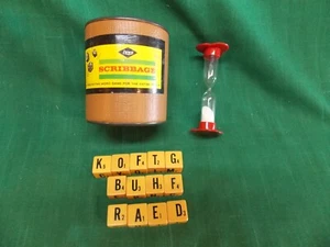 SCRIBBAGE replacement 13 letter cubes dice, timer, shaker can from vintage game - Picture 1 of 6