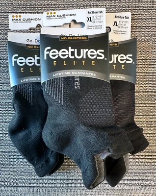 Feetures Elite Max Cush, No Show Tab, XL (M 12.5-15.5) 3-Pack - Image 1 of 4