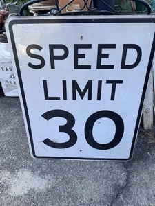 Speed Limit 30 MPH Black And White Transportation Street Road Sign 30" x 24" - Picture 1 of 4