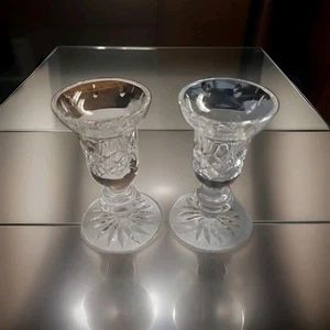 2 Waterford Kerzenständer mit einem Licht 4 3/8" hoch signiert Waterford EUC - Bild 1 von 3