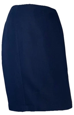 Saia Michelle azul profundo forrada reta comprimento do joelho tamanho 10 - Imagem 1 de 4