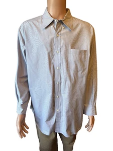 Hombre XL J. Camisa de vestir Crew azul claro/gris manga larga con botones - Imagen 1 de 5