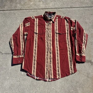 Jack Daniels Long Sleeve Snap Button Shirt Mens Large Western Rodeo Cowboy Rare - Picture 1 of 15