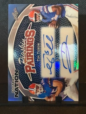 2025 Leaf Football Nation Tim Tebow, Dj Lagway Pigskin Pairings Dual Auto 1/1 - Image 1 of 2