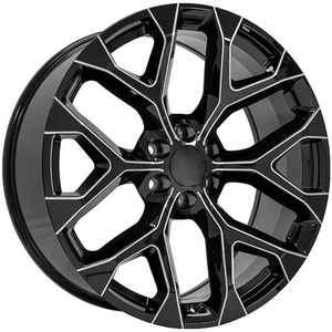 Black Wheel w/Milled Edge 24x10 for 1988-2023 Chevy Suburban 1500 - RVO2410 - Picture 1 of 3