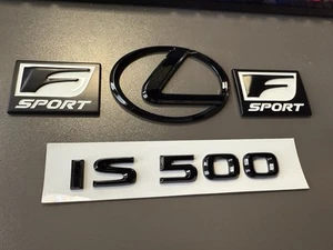 Gloss Black Trunk Emblem Badge Logo Fits 2022 2023 2024 2025 Lexus IS500 F Sport - Picture 1 of 7