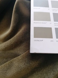 Dedar Adamo & Eva cotton velvet upholstery fabric panel in olive green panels - Picture 1 of 6