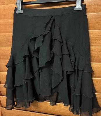 H&M Black Ruffled Mini Skirt EU 34 UK Size 8 - Image 1 of 4
