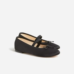 J.Crew 'Zoe' Black Strappy Silk Flats Size 7 - Picture 1 of 5