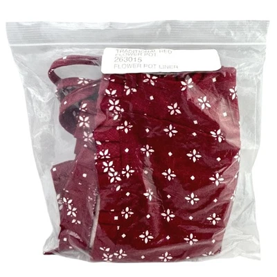 Longaberger Flower Pot Basket Liner ONLY Traditional Red Fabric NEW #263015 - Image 1 of 4