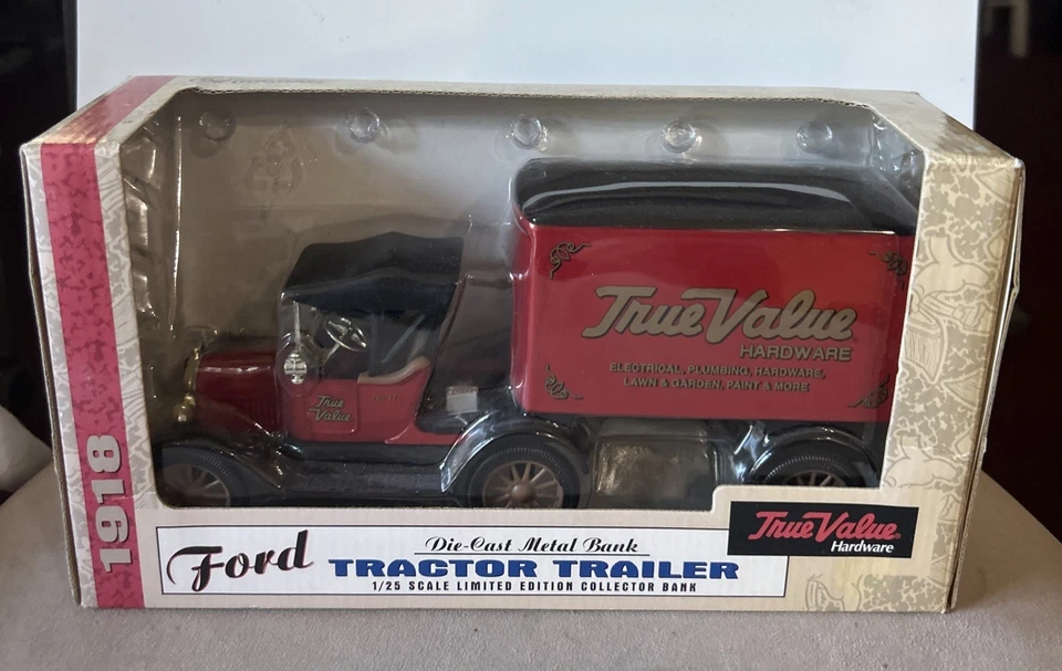 1918 Ertl Ford Truck Tractor Trailer True Value Hardware Bank Diecast Metal 1:25 - Image 1 of 1