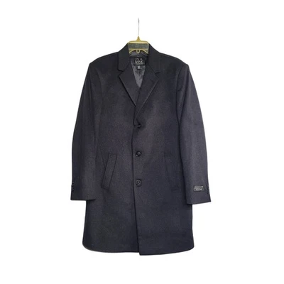 Joseph JOS A BANK 38 R Excutive Collection Long Overcoat Mens Gray Button Front  - Image 1 of 4