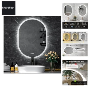 Oval LED Badezimmerspiegel 50x70cm, Beleuchteter Badezimmerspiegel mit Touch/... - Bild 1 von 11