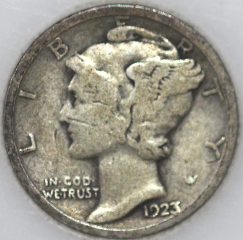 * 1923-P Mercury Dime 90% Silver, Popular Collector Coin As Shown Cover