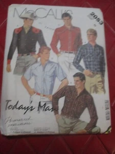 CAMICIE WESTERN UOMO McCall's vintage UNCUT modello da cucire #2053 - taglia 46 - Foto 1 di 2