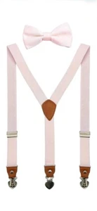 Boys' Mens' Suspenders Adjustable Y Back with Bow Tie Set - Picture 1 of 7