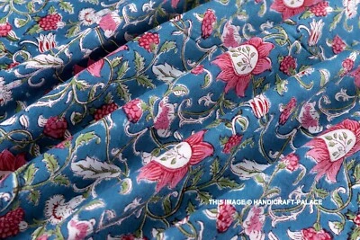 Tela estampada floral bloque cortinas tapicería lona 100 % algodón 50" ancho 5YD Foto 1 de 3