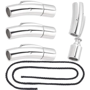 10sets Stainless Steel Bayonet Clasps Barrel Curved Column Clasps hole 5mm - Picture 1 of 7