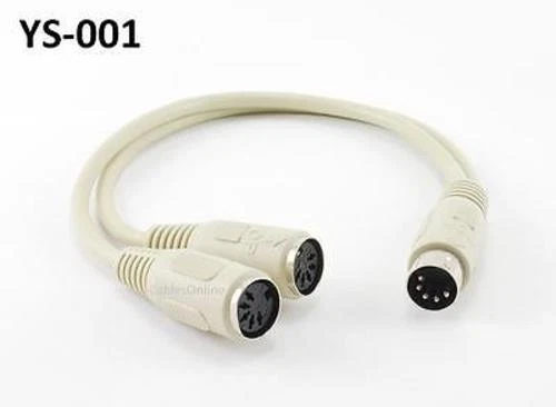 13 inch DIN-5 AT-Style Male to Dual Female Keyboard Y-Splitter Cable, YS-001 - Image 1 of 1