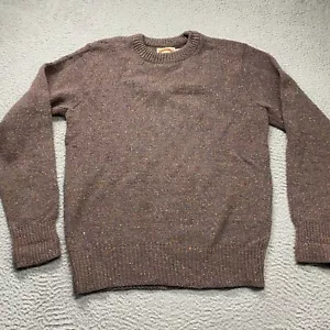 Vintage Banana Republic Sweater Mens Large Wool Knit Brown Colorful USA Made 80s - Picture 1 of 6