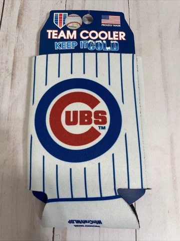 CHICAGO CUBS "W" CAN COOLER KOOZIE TWO SIDED MLB OFFICIALLY LICENSED NEW! Cover