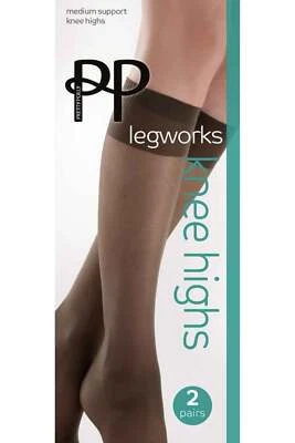 Pretty Polly Silver Fresh Medium Support Knee Highs 2 Pair Pack - Image 1 of 3