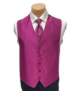 Men's Ralph Lauren Magenta Tuxedo Vest & Long Tie Adjustable Fullback Medium M - Picture 1 of 6