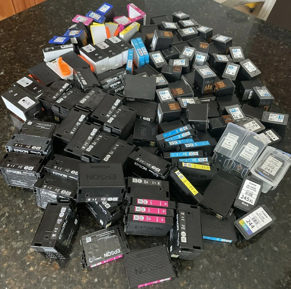 Lote Mixto 246 Cartuchos de Tinta Vacíos Grapas Recompensas: HP, Canon, Epson ******* Foto 1 de 4