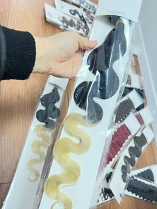 Curly & Wavy & Straight Nano Ring Beads Remy Human Hair Extensions I Tip Keratin - Picture 1 of 31