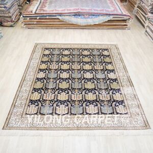 Handmade Silk All Over Carpet 8x10ft Vintage Handcraft Villa Area Rug LH438B