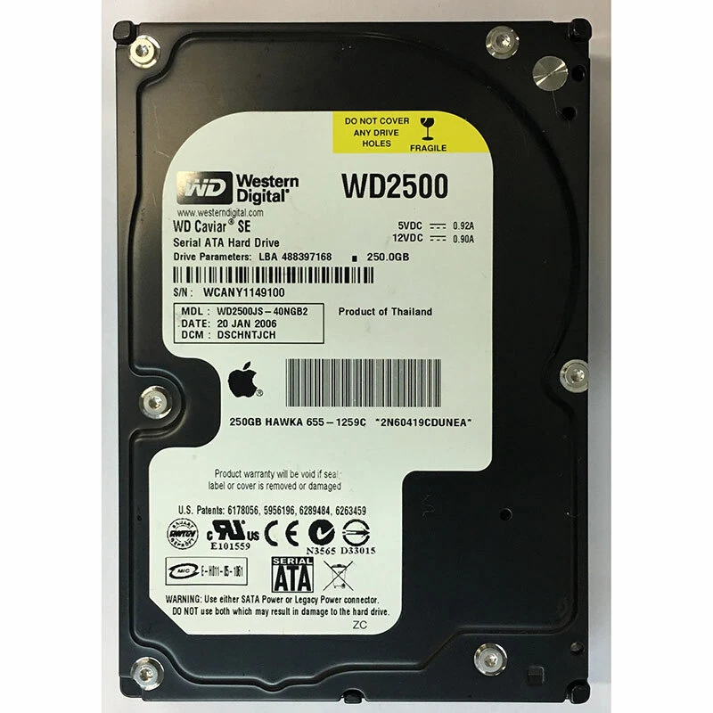 655-1259C - Apple 250GB 7200 RPM SATA 3.5" HDD - Image 1 of 1