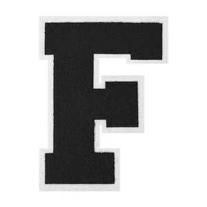 6-1/2" Iron on Letter Patches Black Chenille Letter Patches Large Varsity Pat... - Picture 1 of 8