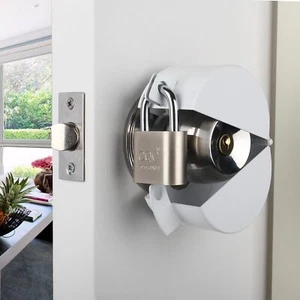 Door Handle/knob Lock Out Devicemetallic Whitecover To Disable The Doorknob/fauc - Picture 1 of 7