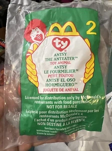 VTG 1993 TY TEENIE BEANIE BABIES #2 ANTSY the ANTEATER MCDONALDS TOY NEW SEALED - Picture 1 of 8
