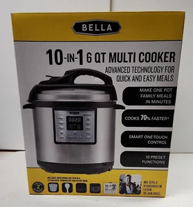Bella 6 Qt. 10-in-1 Multi-Use Electric Pressure Cooker Stainless Steel 60B30AG - Picture 1 of 11