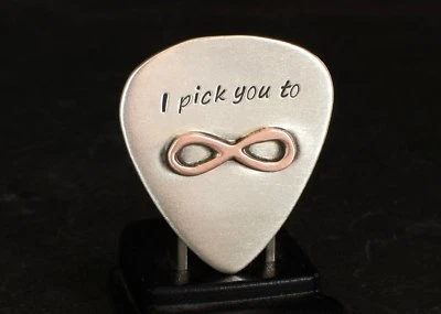 Sterling Silver Infinity Guitar Pick for an Everlasting I Pick You - Image 1 of 4