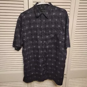 J Ferrar XL/XG Mens Floral Print Navy Blue Button Up Hawaiian - Picture 1 of 4