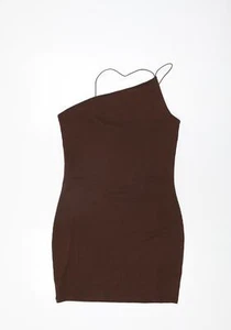Pullover de un hombro ceñido al cuerpo de poliéster marrón talla L de H&M para mujer - Imagen 1 de 10